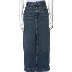 Khaite Denim Midi Skirt